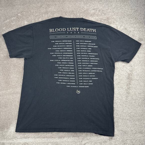 Black September Mourning Tour T-Shirt Size XL Band Tee Blood Lust Death - Picture 3 of 4